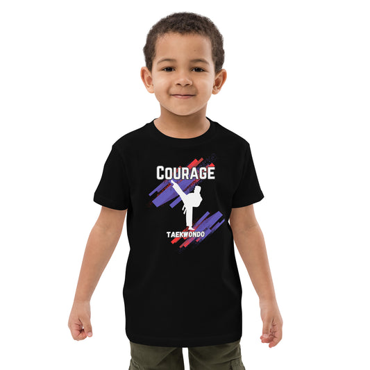 Organic cotton kids Taekwondo Theme t-shirt : Courage