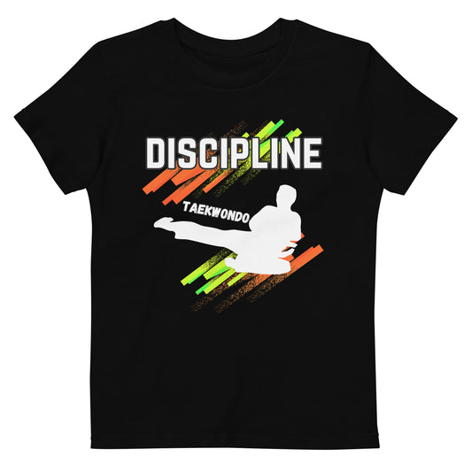 Organic cotton kids Taekwondo Theme t-shirt : Discipline