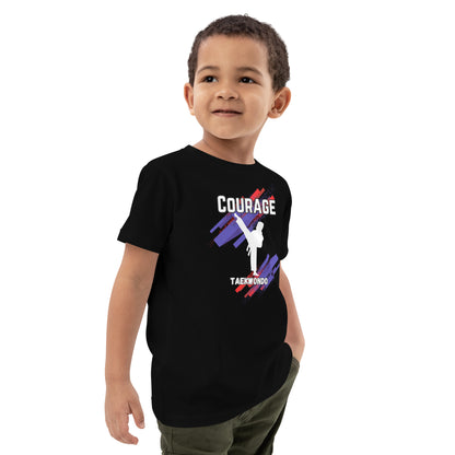 Organic cotton kids Taekwondo Theme t-shirt : Courage