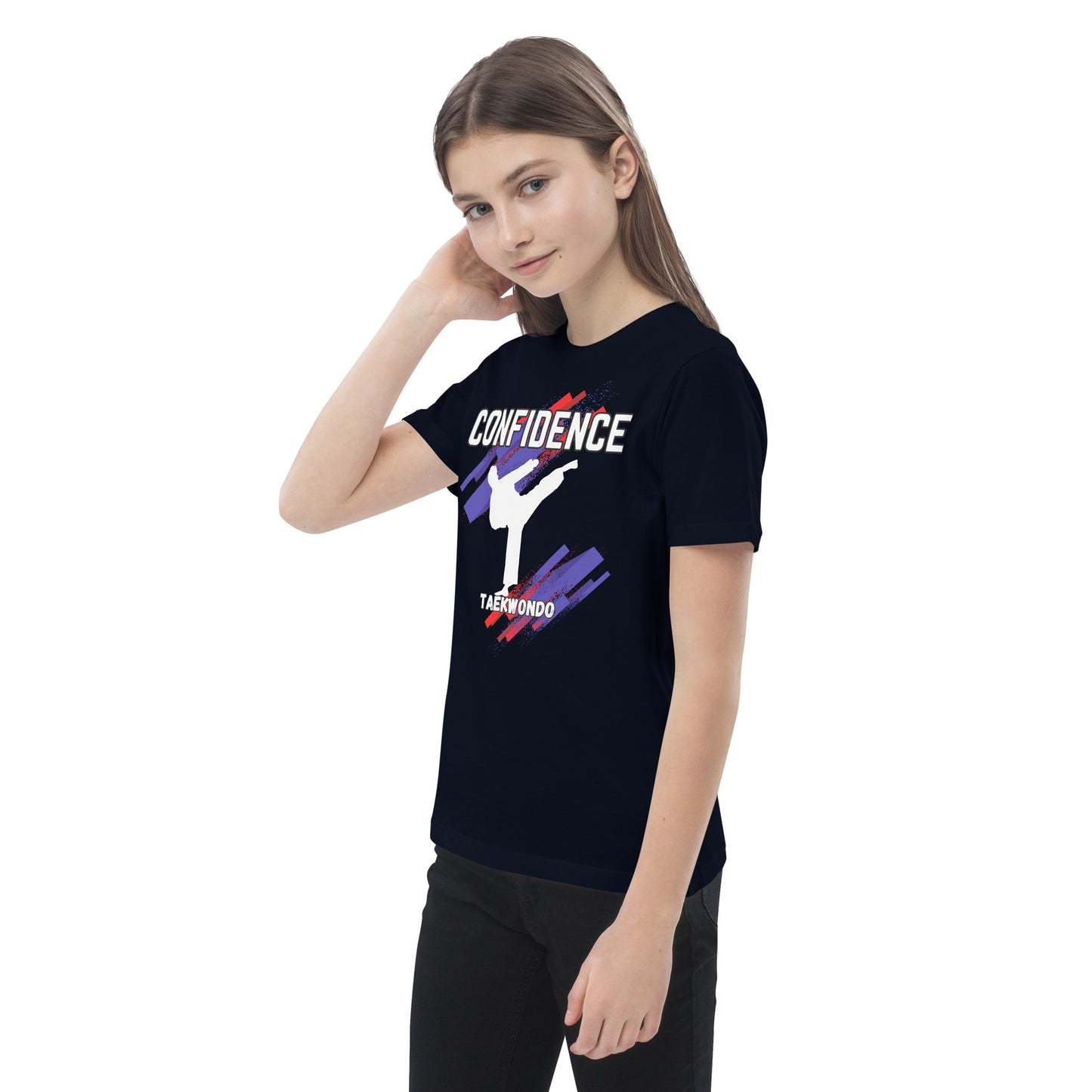 Organic cotton kids Taekwondo Theme t-shirt : Confidence