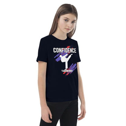 Organic cotton kids Taekwondo Theme t-shirt : Confidence