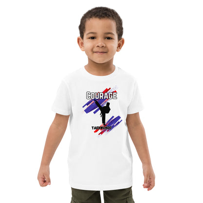 Organic cotton kids Taekwondo Theme t-shirt : Courage