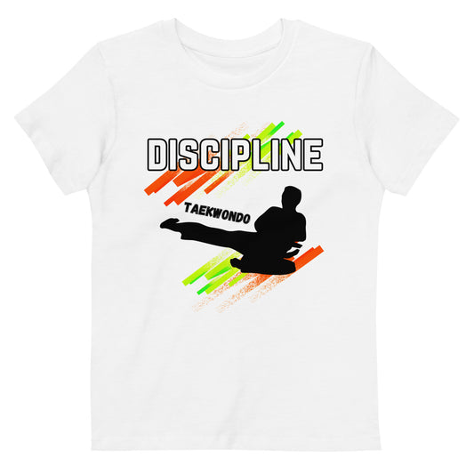 Organic cotton kids Taekwondo Theme t-shirt : Discipline