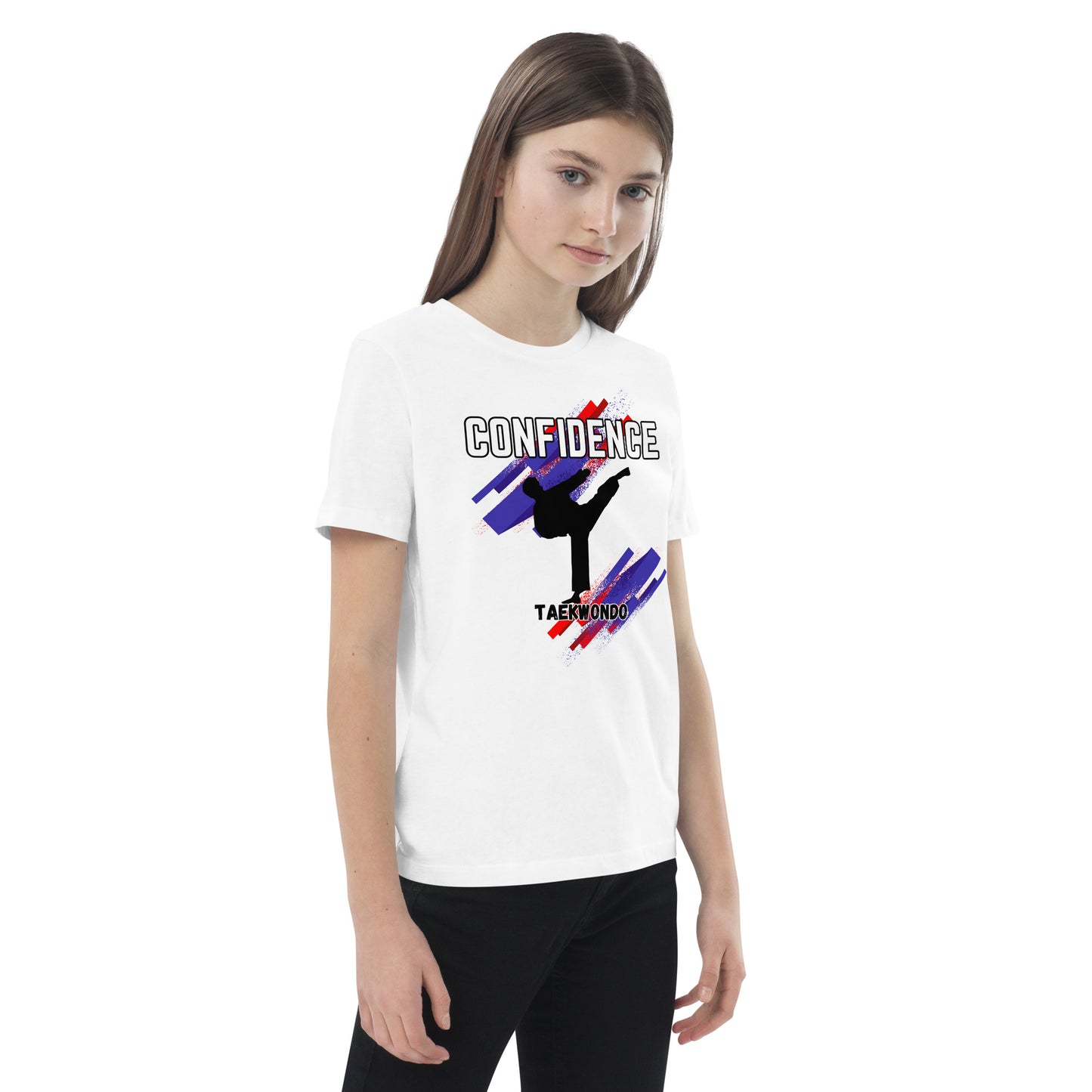 Organic cotton kids Taekwondo Theme t-shirt: Confidence